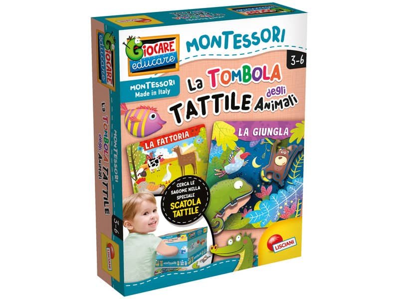 Gioco in scatola Lisciani Montessori La Tombola Tattile degli Animali – 72460