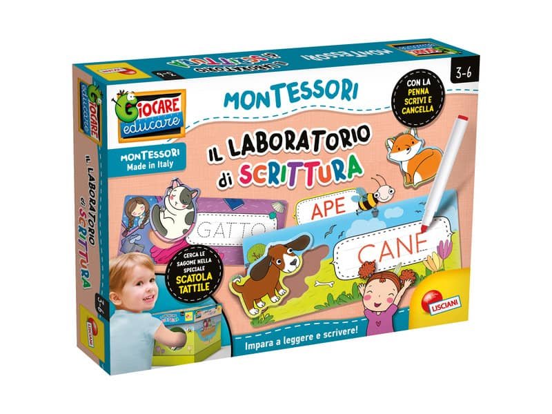 Gioco in scatola Lisciani metodo Montessori Laboratorio di Scrittura – 95186