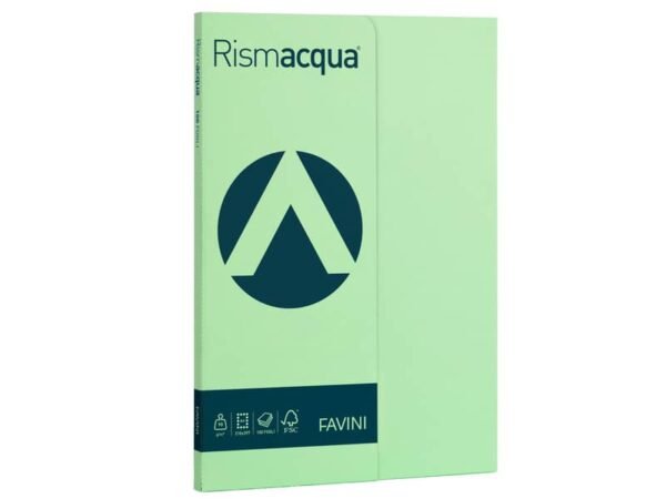 Carta colorata Favini Rismacqua colori tenui 90 g/mý A4 - risma da 100 fogli verde chiaro - A69P144