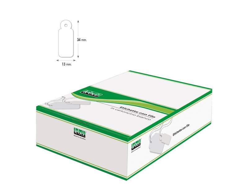 Etichette con filo Lebez formato 13×34 mm A386