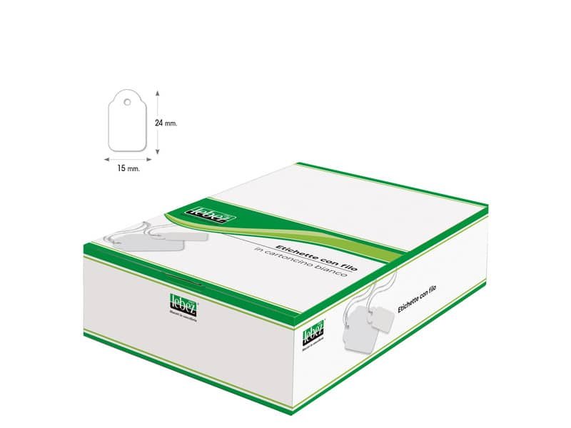 Etichette con filo Lebez formato 15×24 mm A388