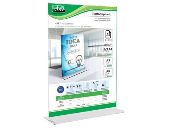 Portadepliant in PET Lebez formato 21x30 cm - base a T 80994