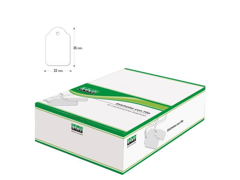Etichette con filo Lebez formato 22×35 mm A390