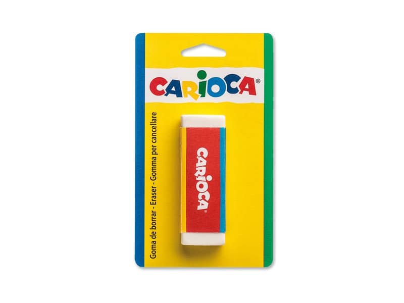 gomma rettangolare Carioca bianca in blister 40141