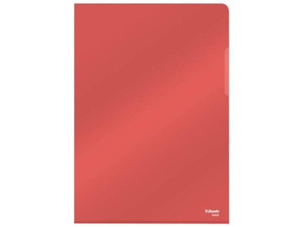 Cartella lucid ad L in PVC Esselte Crystal 220x310 mm conf. da 25 pezzi Esselte rosso - 554330