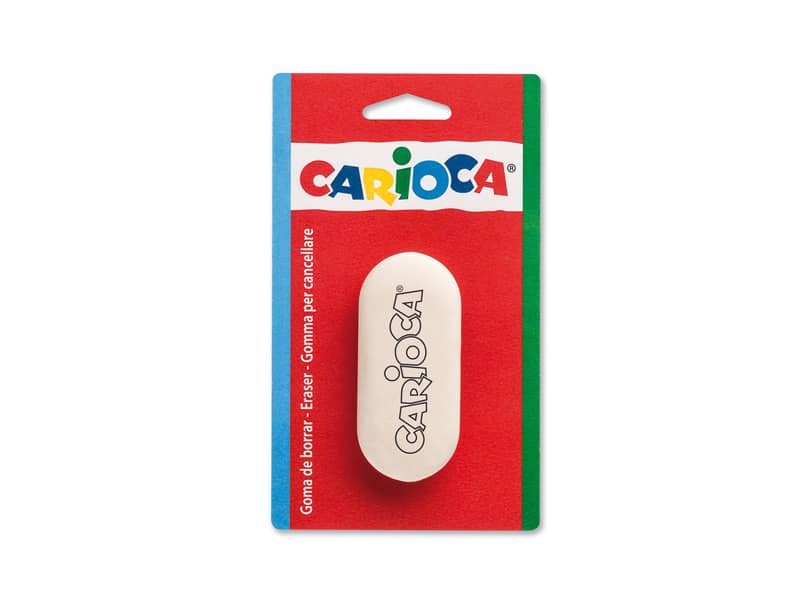 Gomma bianca arrotondata Carioca in blister 40142