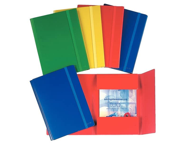 Cartella in presspan a tre lembi con elastico a fettuccia Esselte C44 – 25×35 cm rosso – conf. 10 pz – 390344161