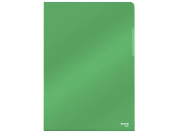 Cartella lucid ad L in PVC Esselte Crystal 220x310 mm conf. da 25 pezzi Esselte verde - 554360