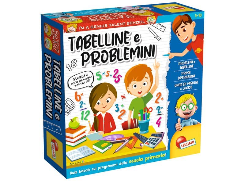 Gioco in scatola Lisciani I’m a Genius Tabelline e Problemini – 48885