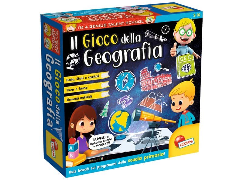 Gioco in scatola materie scolastiche I’m a Genius Geografia – 48908