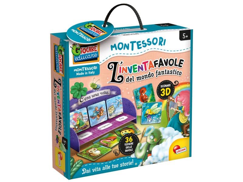 Gioco in scatola Lisciani metodo Montessori L’Inventafavole del Mondo Fantastico – 95216