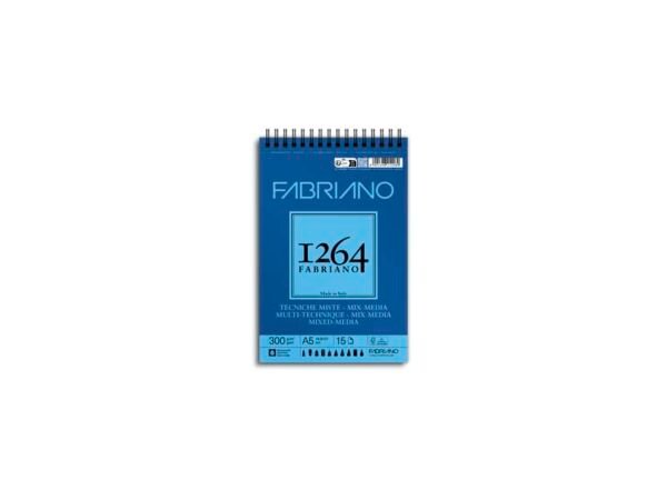 Blocco spiralato tecniche miste Fabriano 1264 - 300 g A5 - 15 fogli 19100642