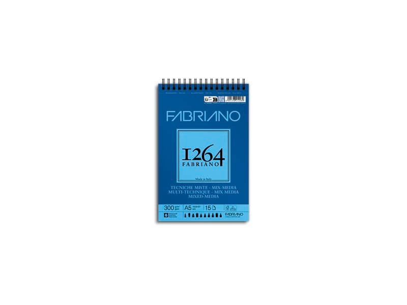 Blocco spiralato tecniche miste Fabriano 1264 – 300 g A5 – 15 fogli 19100642