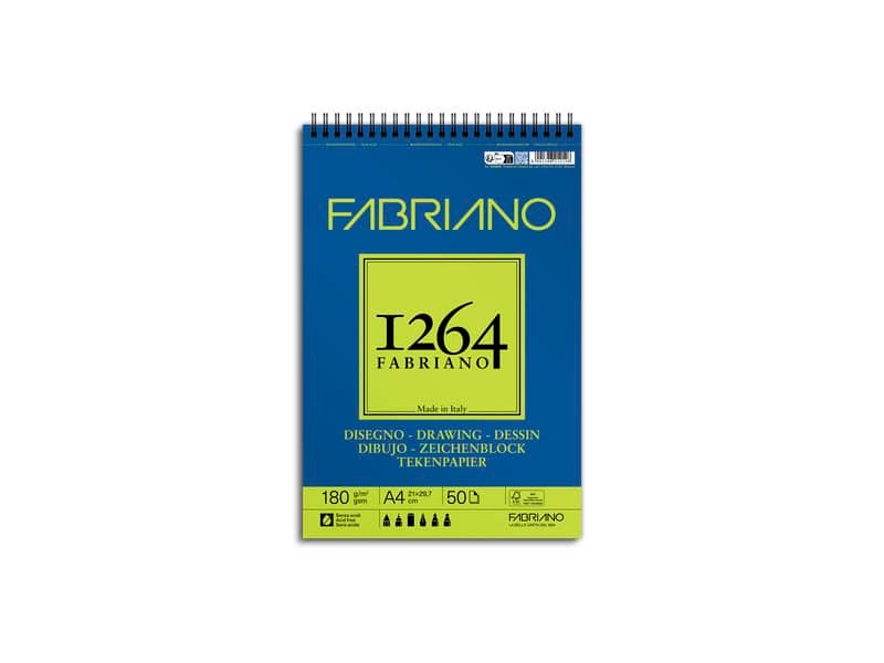 Blocco da disegno spiralato 1264 180 g – 50 fogli A4 – 19100646