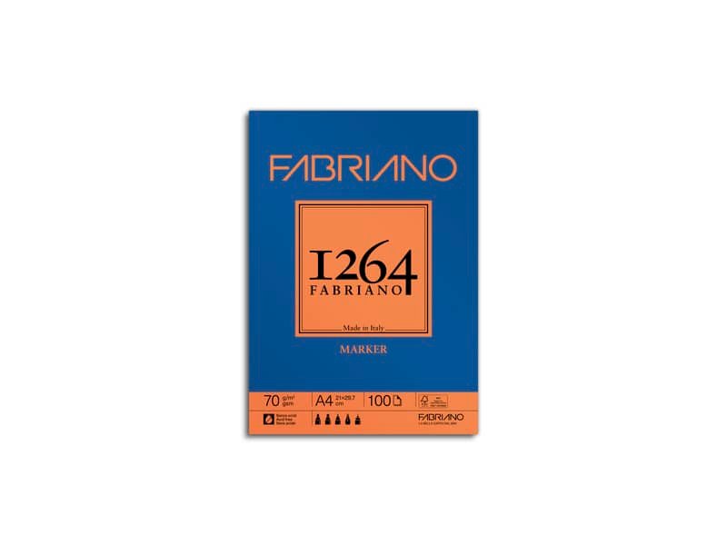 Blocco di carta collato Fabriano 1264 Marker 70 g A4 – 19100640