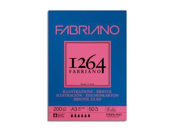 Blocco collato Fabriano Illustrazione 200 g - 50 fogli A3 - 19100655