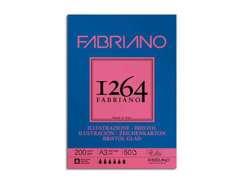 Blocco collato Fabriano Illustrazione 200 g – 50 fogli A3 – 19100655