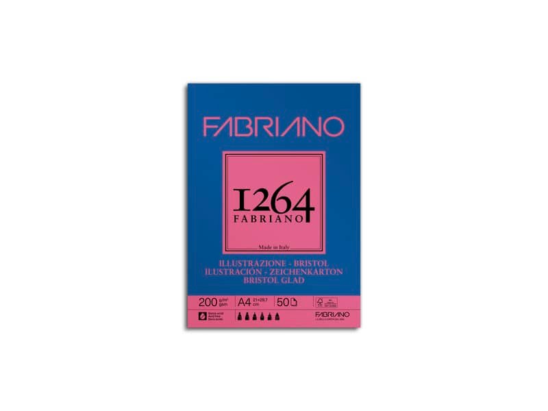 Blocco collato Fabriano Illustrazione 200 g – 50 fogli A4 – 19100654