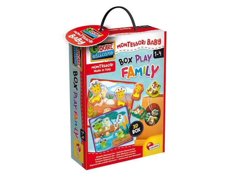 Gioco in scatola Lisciani metodo Montessori Baby Box Play Family Allegri Cuccioli – 92727