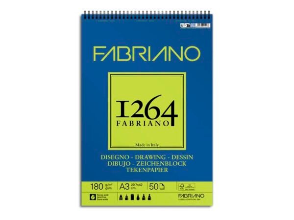 Blocco da disegno spiralato 1264 180 g - 50 fogli A3 - 19100647