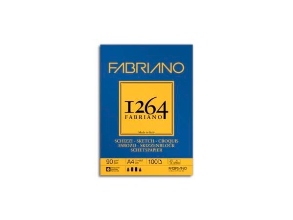 Blocco spiralato Fabriano 1264 schizzi 90 g A4 - 100 fogli - 19100632