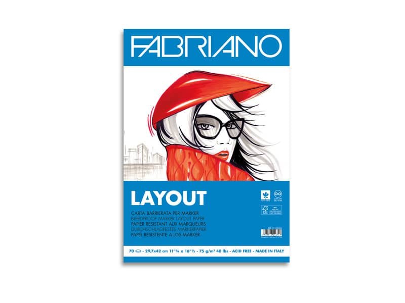 Blocco belle arti Fabriano Layout 75 g – 70 fogli A3 – 19100506