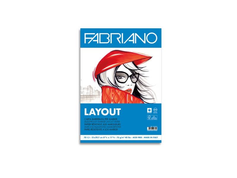 Blocco belle arti Fabriano Layout 75 g – 70 fogli A4 – 19100505