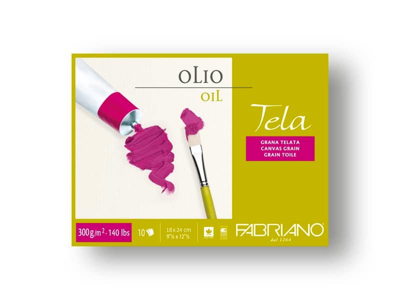 Blocco carta per pittura a olio TELA 300 g – 10 fogli – 18×24 cm – 68001824