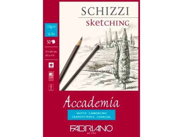 Blocco collato Fabriano Accademia grana naturale 120 g A4 - 50 fogli - 41122129