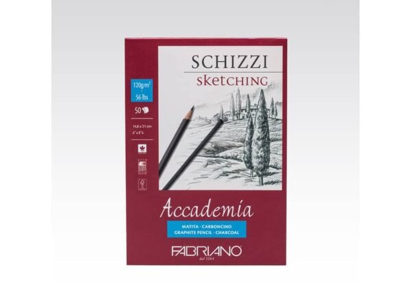Blocco collato Fabriano Accademia grana naturale 200 g A5 - 50 fogli 41121421