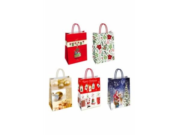 Borsa shopper Florio Carta Christmas fantasie natalizie assortite - formato 23x10x29 - 73358