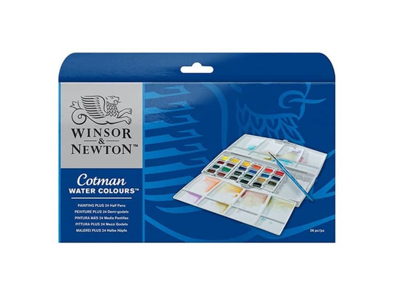 Acquarello tascabile Winson & Newton Cotman 24 mezzi godet assortiti – 0390376