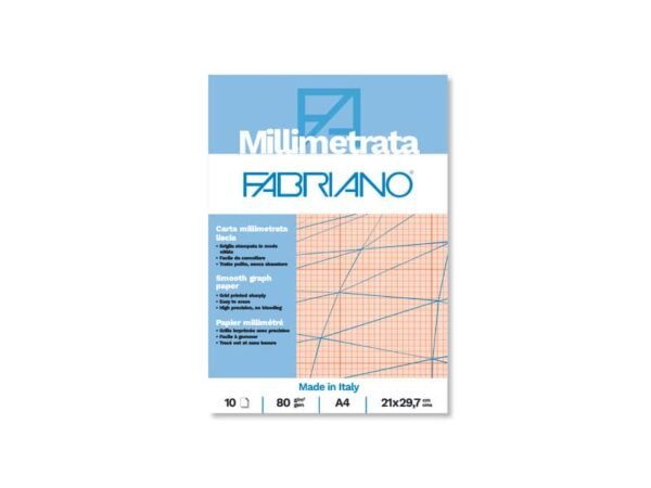 Blocco carta millimetrata Fabriano 10 fogli - 80 g formato A4 - 19100662