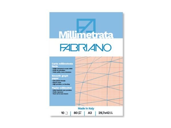 Blocco carta millimetrata Fabriano 10 fogli - 80 g formato A3 - 19100664
