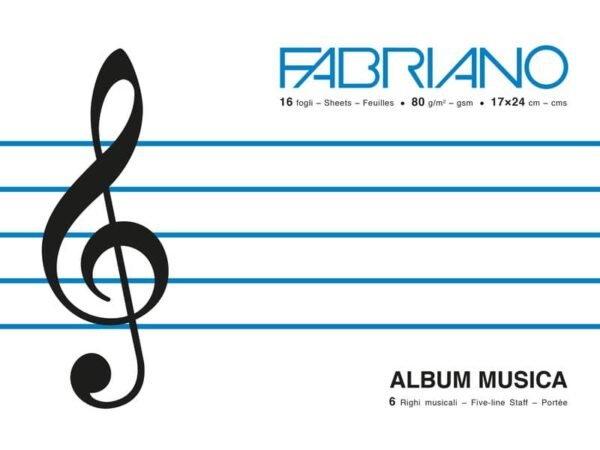 Album musica Fabriano 16 fogli - 80 g formato 17x24 cm - 19100379