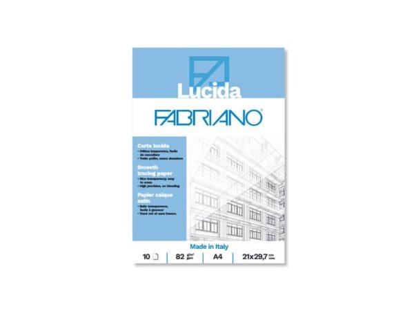 Blocco carta lucida Fabriano 10 fogli - 82 g formato A4 - 19100659