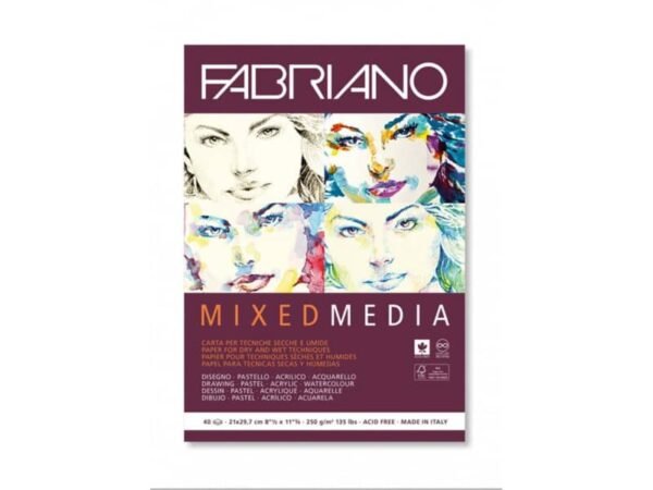 Blocco belle arti Fabiano mixed media 40 fogli A4 - 250 g - 19100381