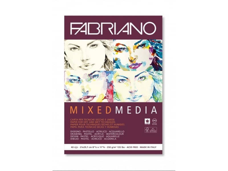 Blocco belle arti Fabiano mixed media 40 fogli A4 – 250 g – 19100381