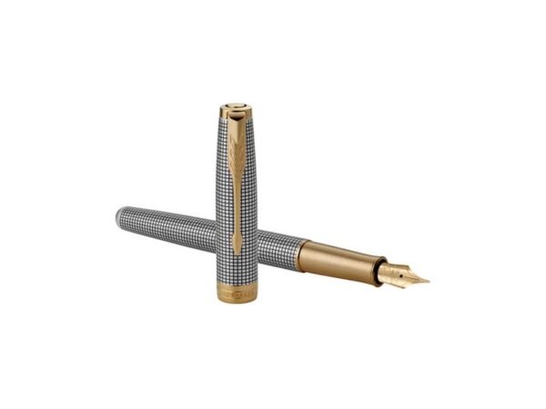 Penna stilografica Parker Sonnet Parker punta F inchiostro nero Parker Sterling Silver Cisel‚ - 1931489