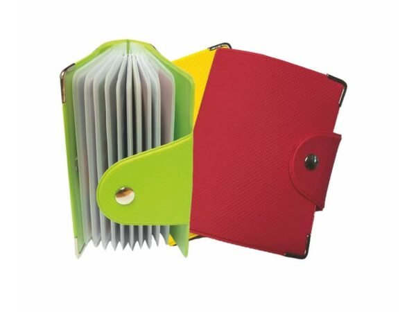 Portacard a libro Alplast con 20 scomparti in pvc colori assortiti 1021C