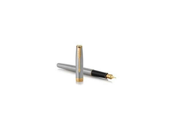 Penna stilografica Parker Sonnet Parker punta F inchiostro nero Parker Stainless Steel GT - 1931504