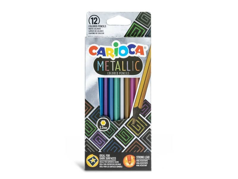 Matite colorate metallic Carioca conf. da 12 colori assortiti 43164