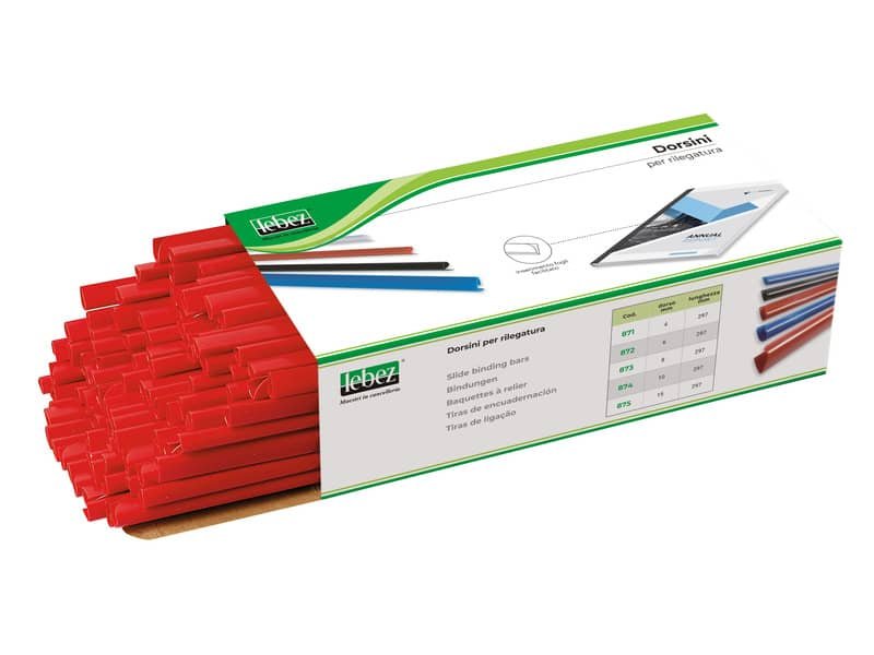 Dorsino in plastica tondo Lebez formato 6 mm – colore rosso 872R