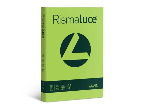 Carta colorata Favini Rismaluce colori forti 90 g/mý A4 - risma da 300 ff pistacchio - A66M304