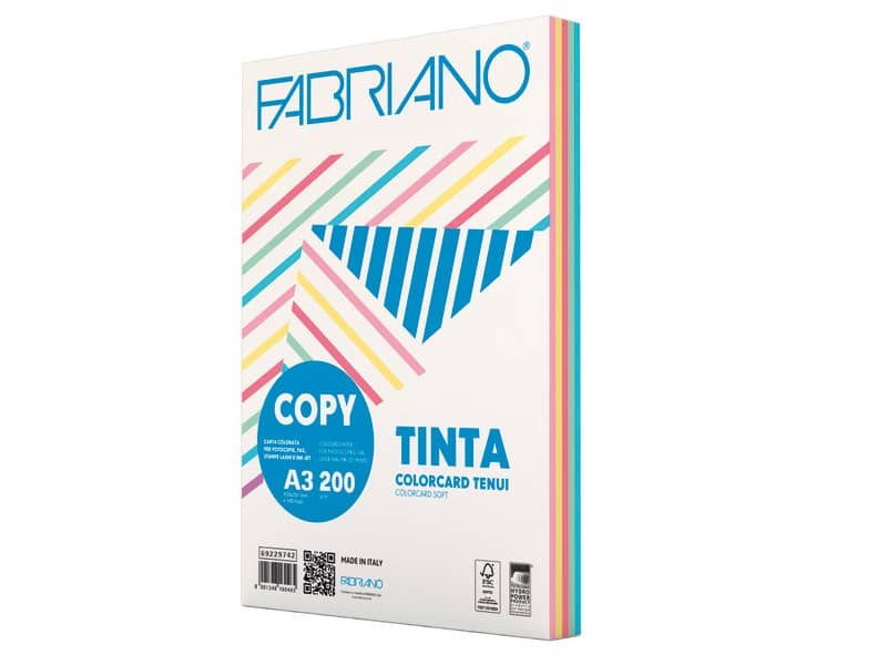 Carta colorata Copy Tinta 200 g Fabriano A3 – colori tenui – 69229742