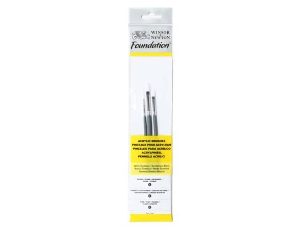 Set 3 pennelli Winsor&Newton Foundation tondo nø2 - piatto nø2 - filbert nø4 5295003