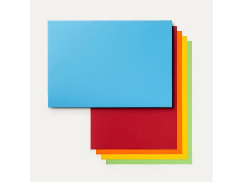 Cartoncini colorati Favini Prisma monoruvidi 5 colori forti assortiti 220 g/mý conf. 100 35×50 cm – A33X213