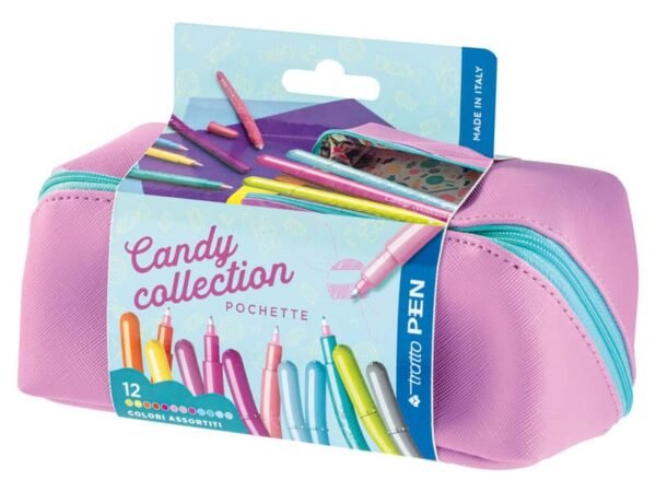 Pochette M penne Tratto Pen Candy collection - conf. 12 pz - punta sintetica - F813500