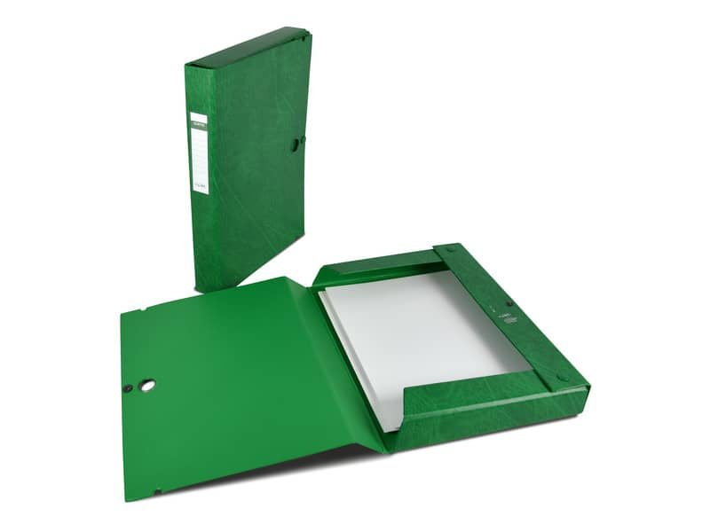 Scatola archivio Sei Rota Scatto in Colpan a 3 lembi con bottoni – verde – 26 x 36 x 40 cm – 67900405