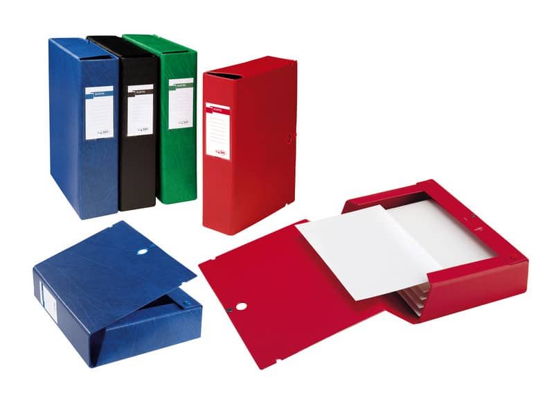 Scatola archivio Sei Rota Scatto in Colpan a 3 lembi con bottoni – verde – 26 x 36 x 80 cm – 67900805